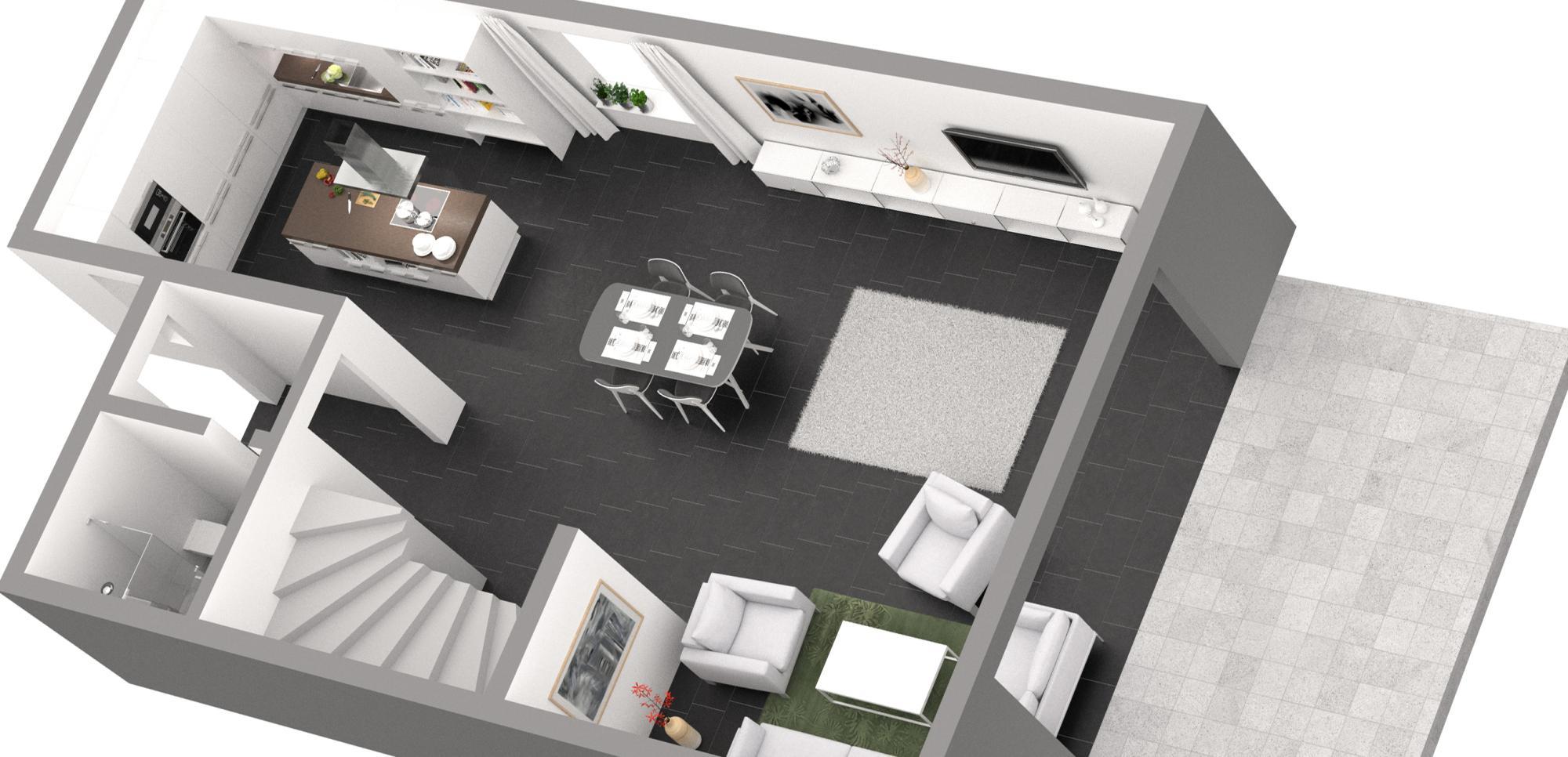 Grundriss der neuen Küche 