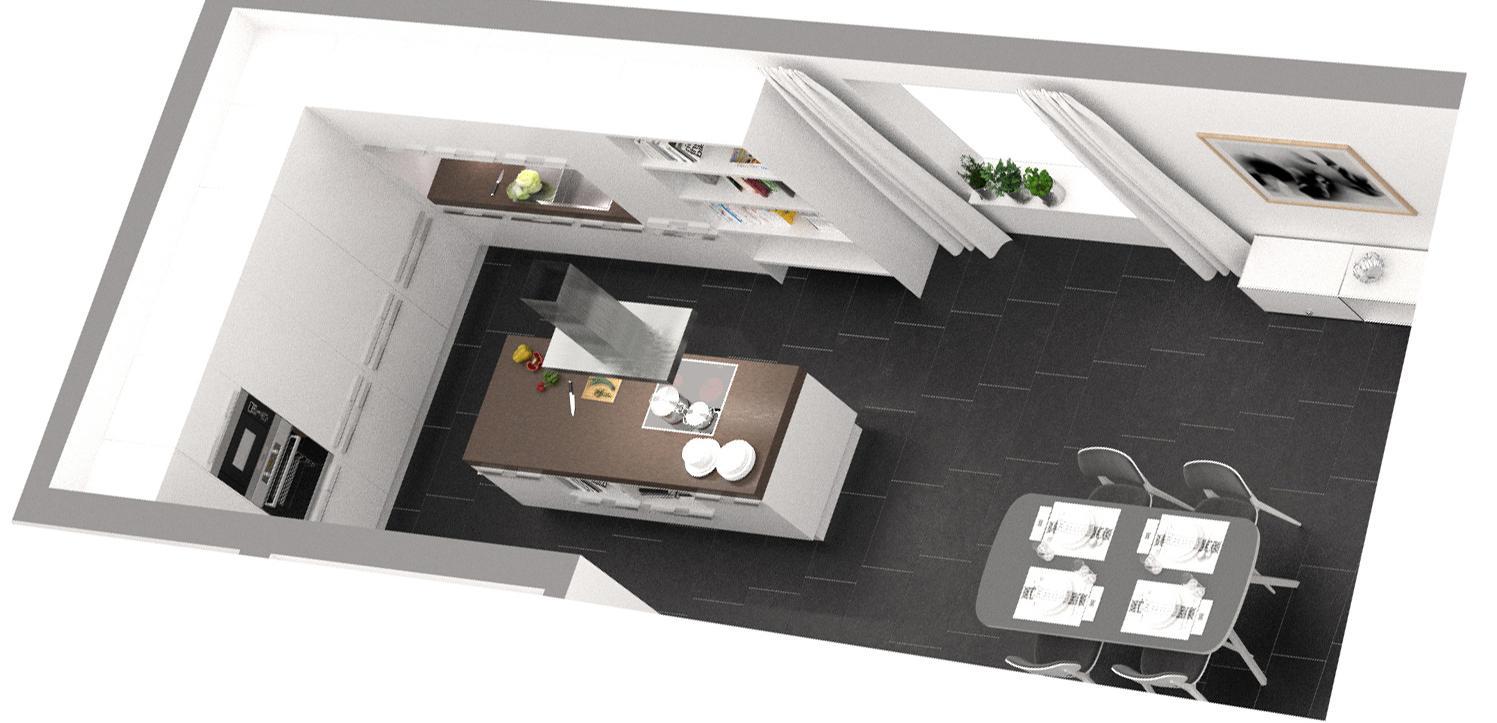 Weiterer Grundriss der neuen Küche