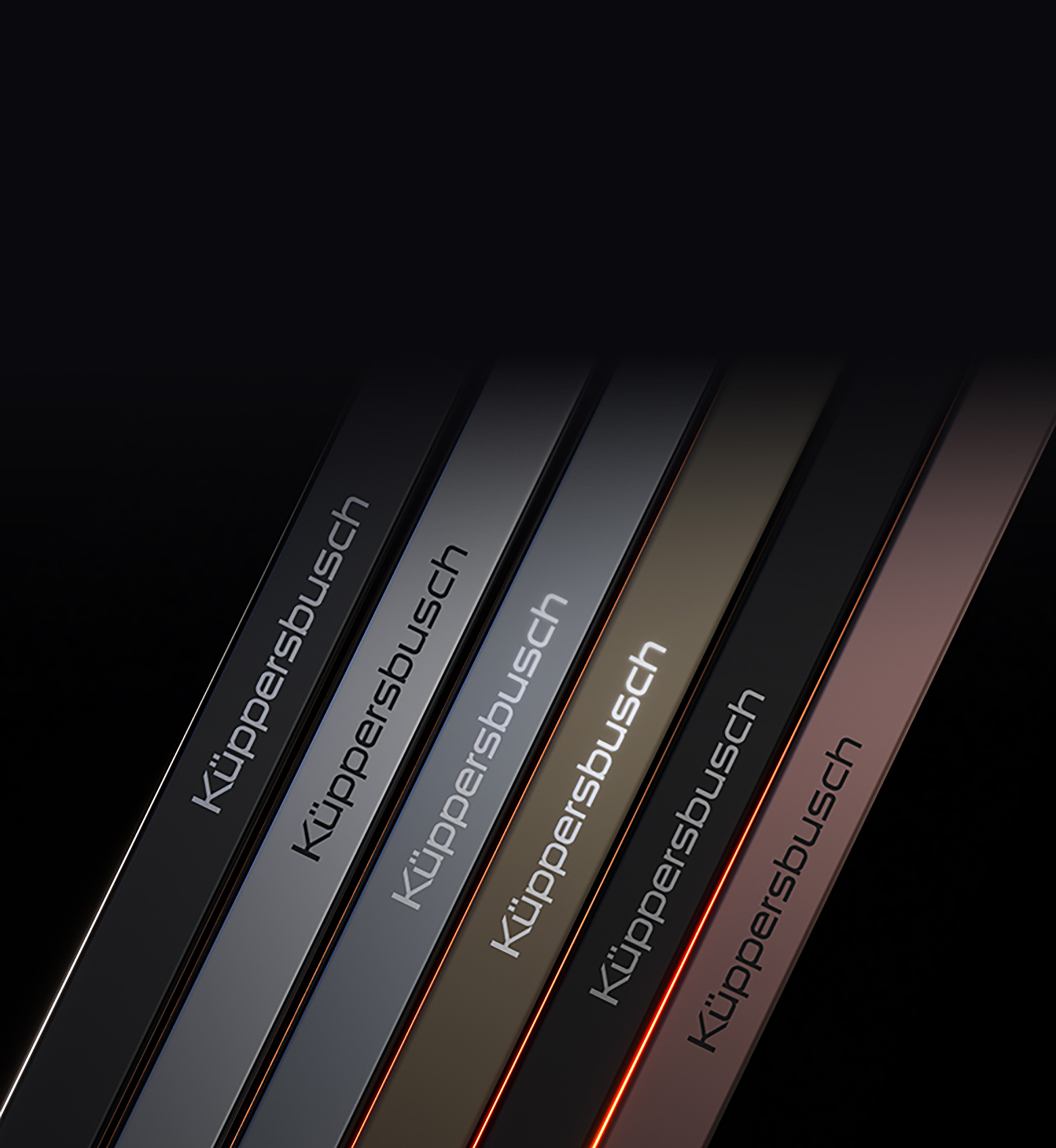 Küppersbusch Individual 6 Design Kits Gerätebeschläge Farbtöne Edelstahl Black Chrome Silver Chrome Gold Black Velvet Copper