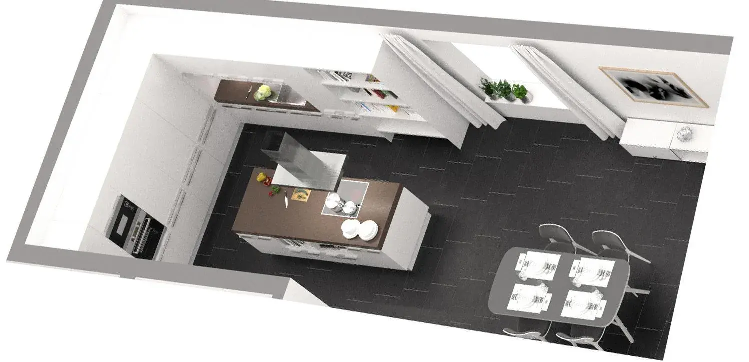 Weiterer Grundriss der neuen Küche